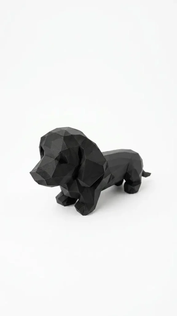 Teckel polygonal personnalisable – Chien saucisse 3D