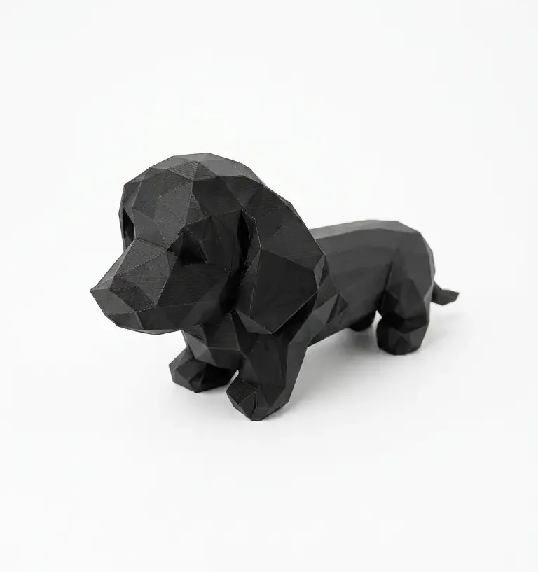 Teckel polygonal personnalisable - Chien saucisse 3D