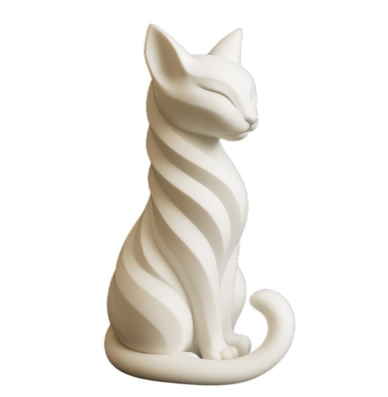 Statuette chat abstrait — Décor minimaliste